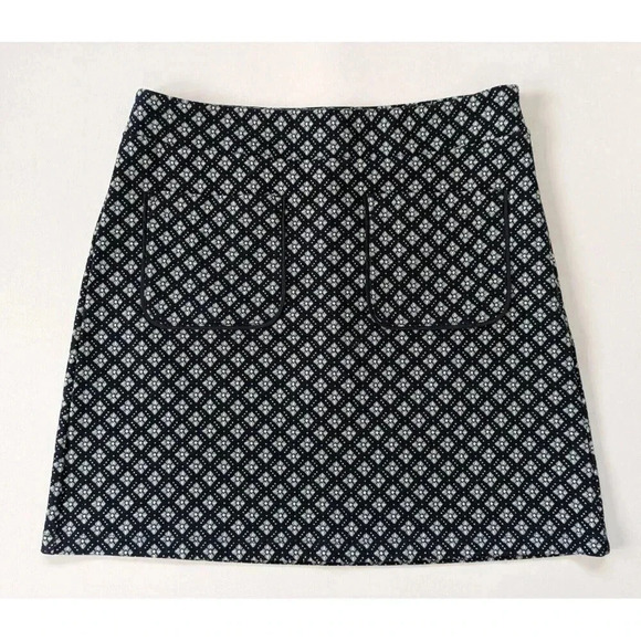 Loft Outlet A-Line Navy And Green Geometric Print Skirt Size 6 - Picture 1 of 4